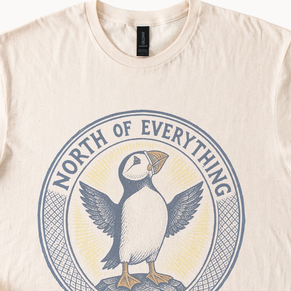 North of Everything Woodcut Style Vintage Style Boho Tee